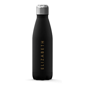 Personalised Water Bottle - Name on Black