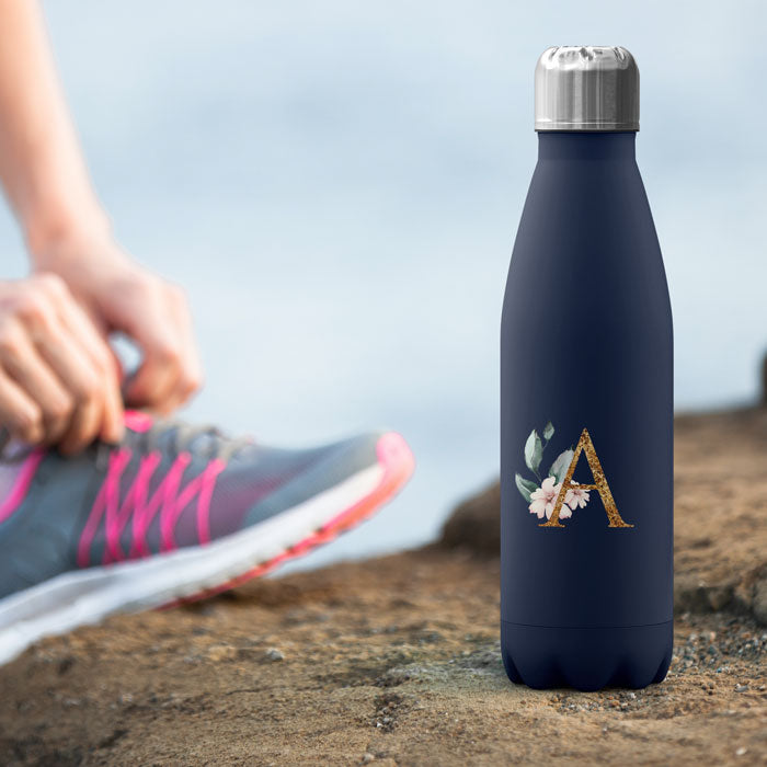 Personalised Water Bottle - Golden Monogram