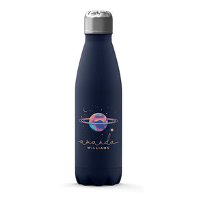 Personalised Water Bottle - Planet Space Stars Colourful