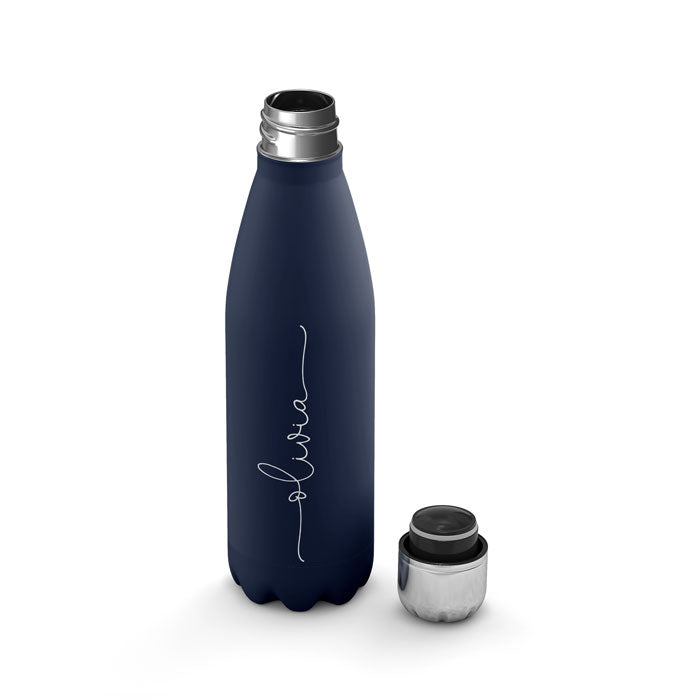 Personalised Water Bottle - Name Handwritten on Blue