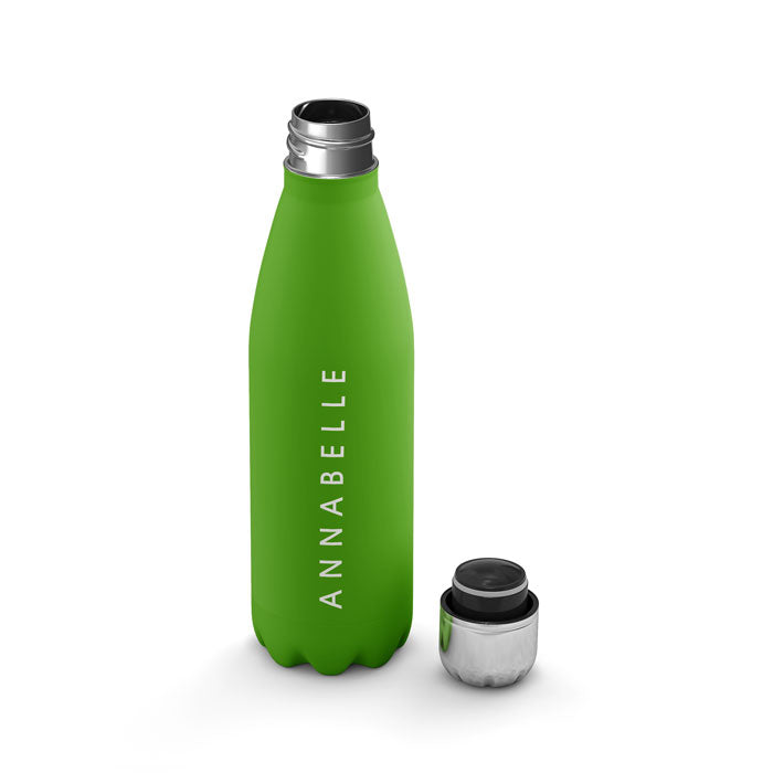 Personalised Water Bottle - Name on Lime Green