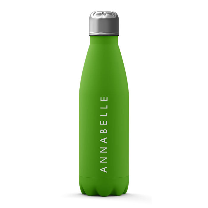 Personalised Water Bottle - Name on Lime Green