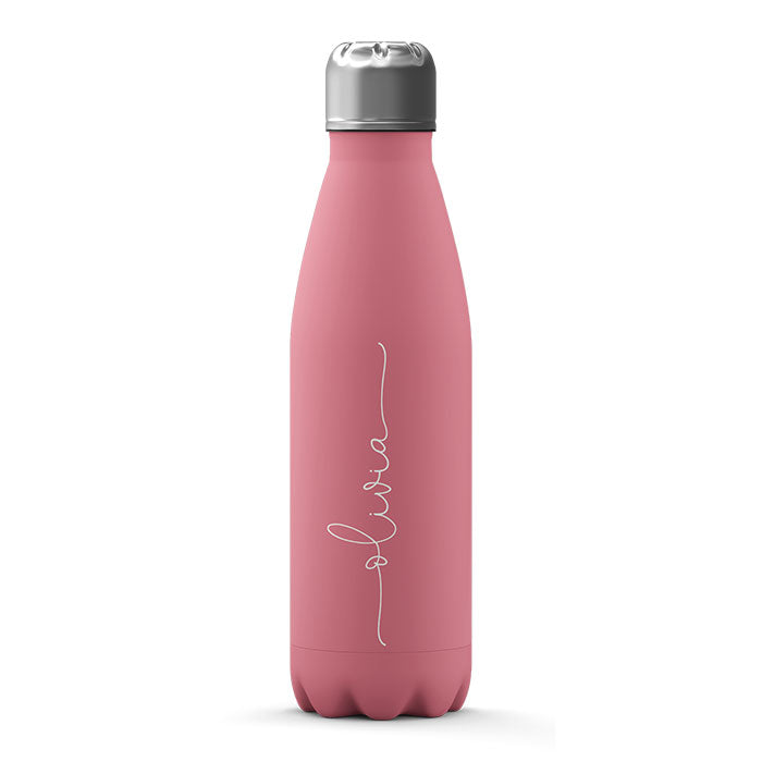 Personalised Water Bottle - Handwritten Name on Pink