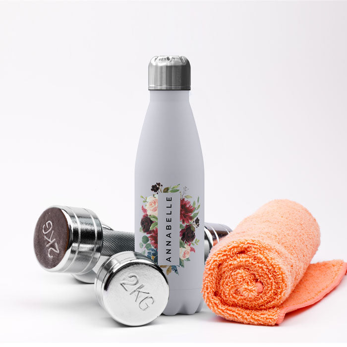 Personalised Water Bottle - Vintage Roses