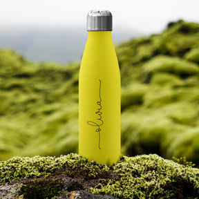 Personalised Water Bottle - Name Handwritten on Yellow