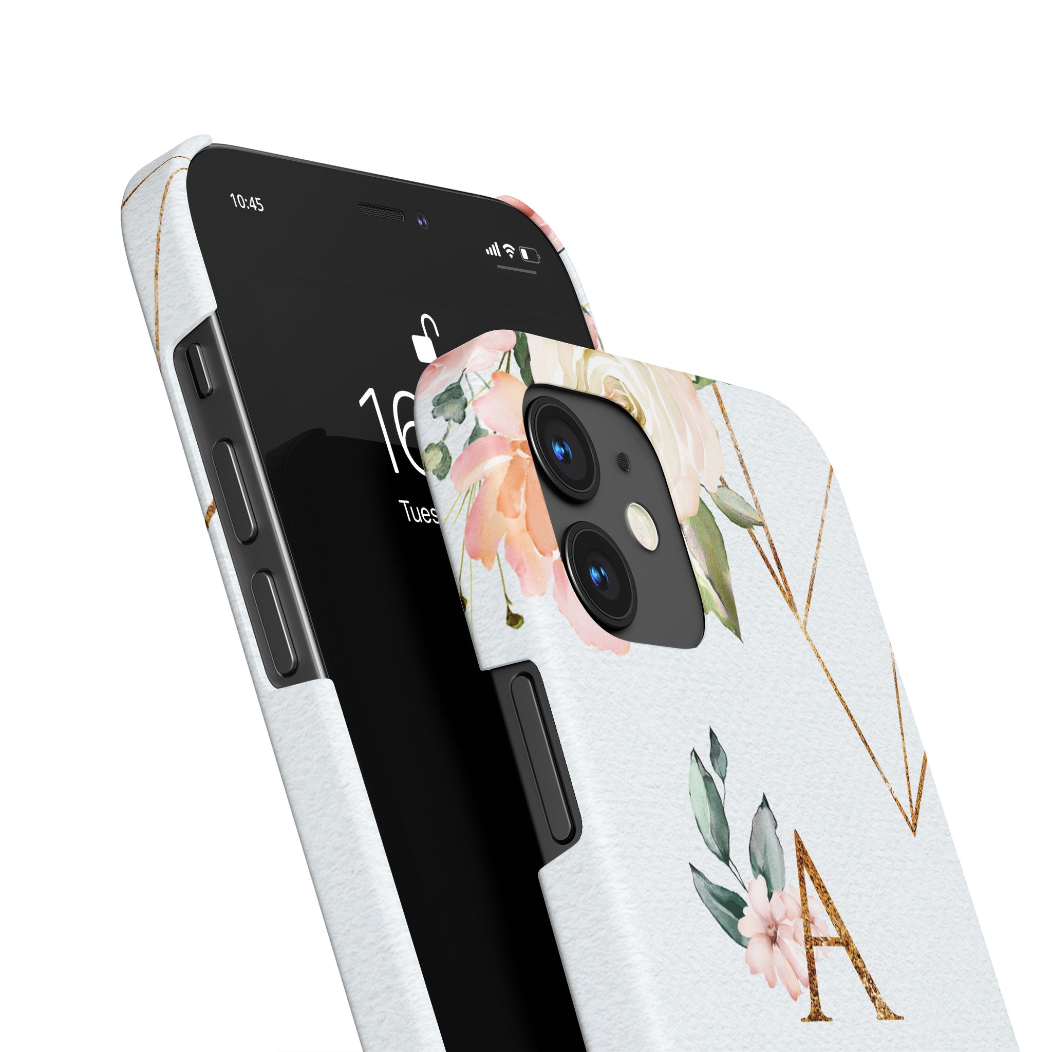 Personalised Hard Phone Case Floral Pink English Roses Bouquets