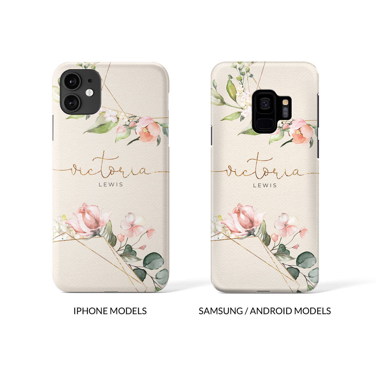 Personalised Hard Phone Case Floral Vintage Shabby Chic Blossom Branch