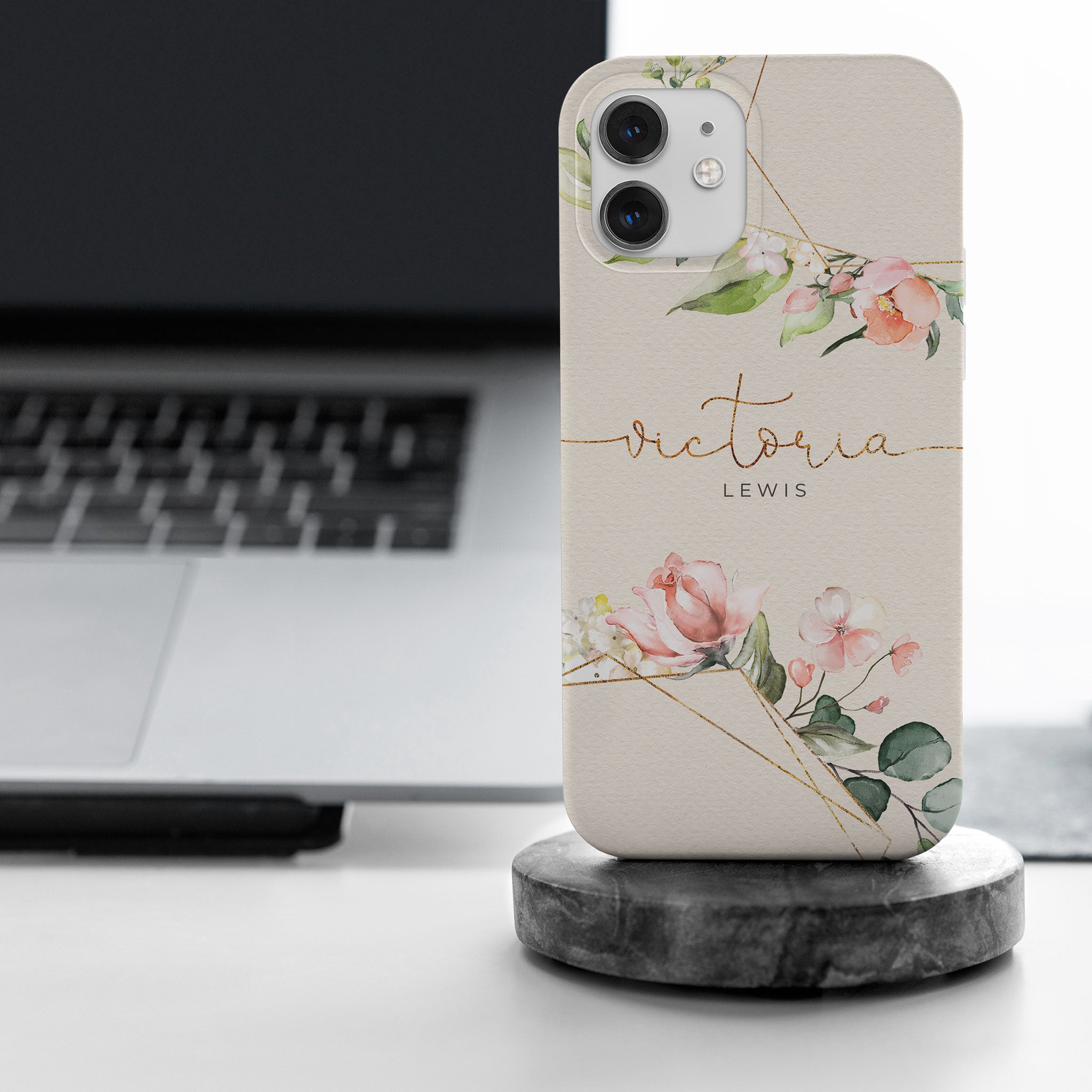 Personalised Hard Phone Case Floral Vintage Shabby Chic Blossom Branch