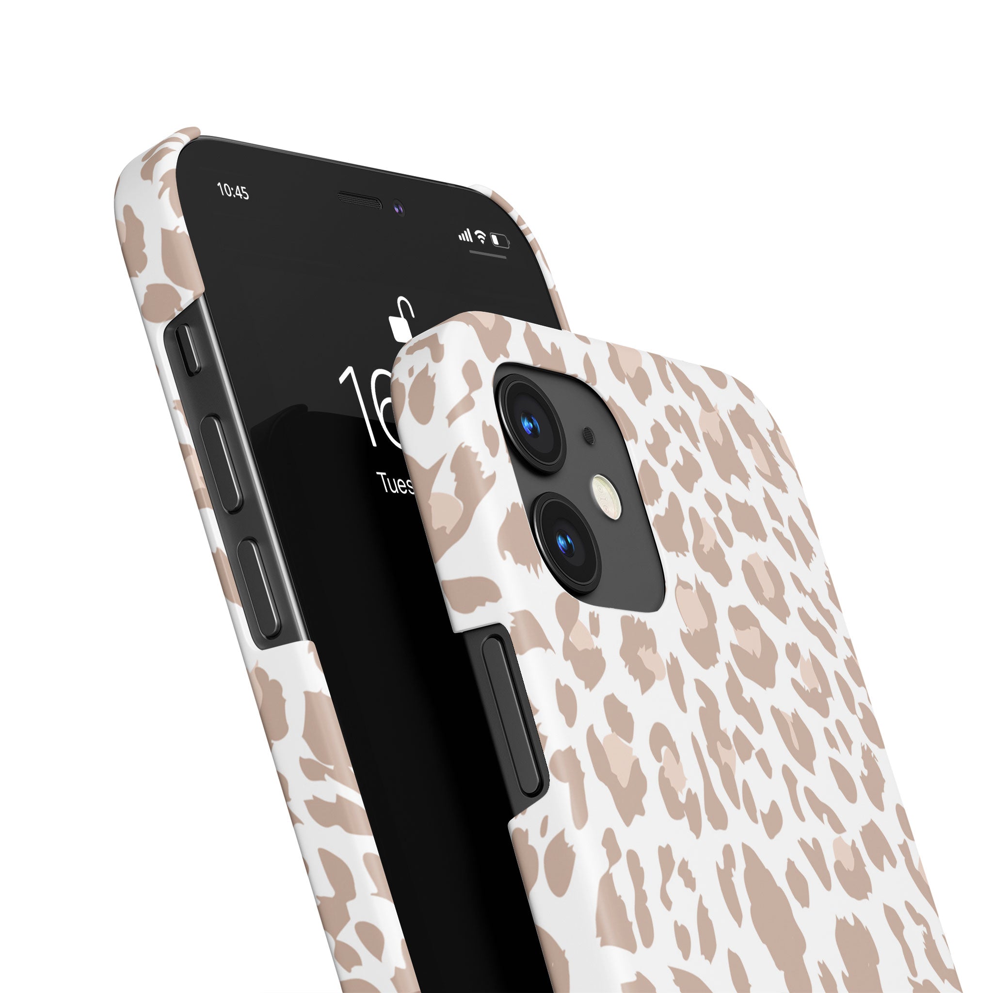 Personalised Hard Phone Case Rose Gold Animal Print Leopard Cheetah