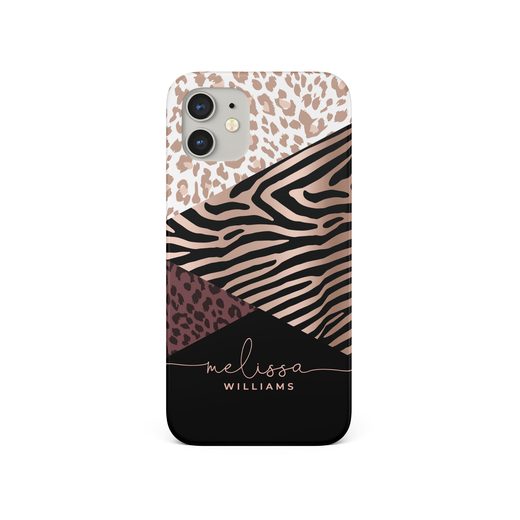 Personalised Hard Phone Case Animal Print Tiger Leopard Cheetah