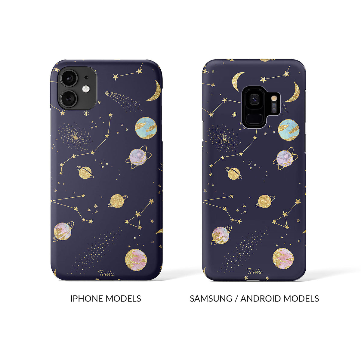 Hard Phone Case Space Planets Constellations Colourful