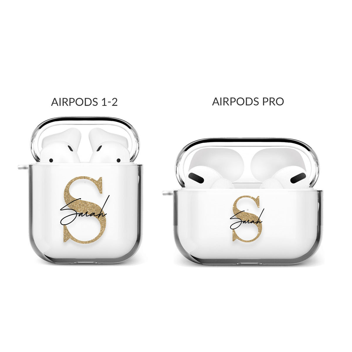 Personalised AirPods Case Golden Glitter