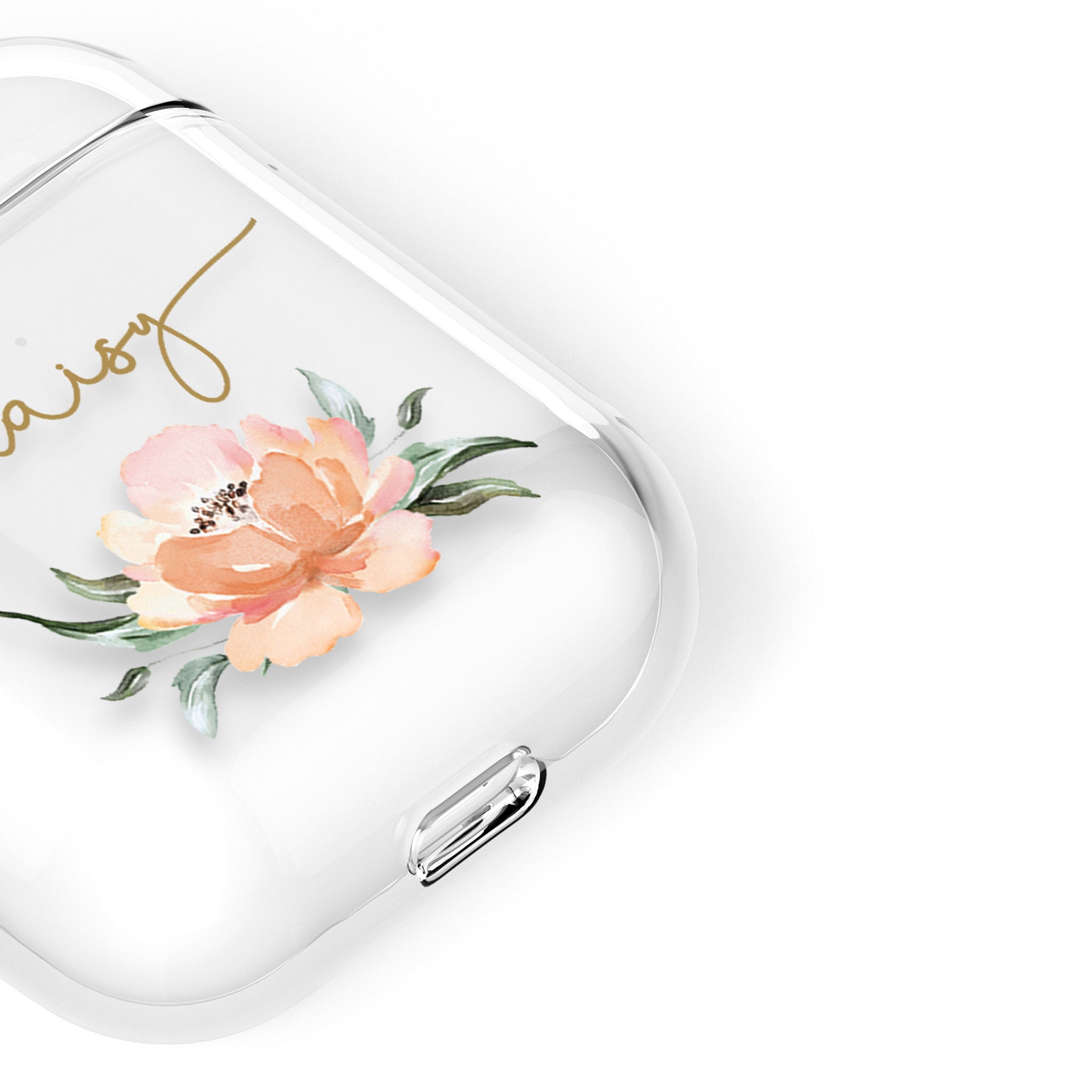 Personalised Airpods Case Rose Bloom