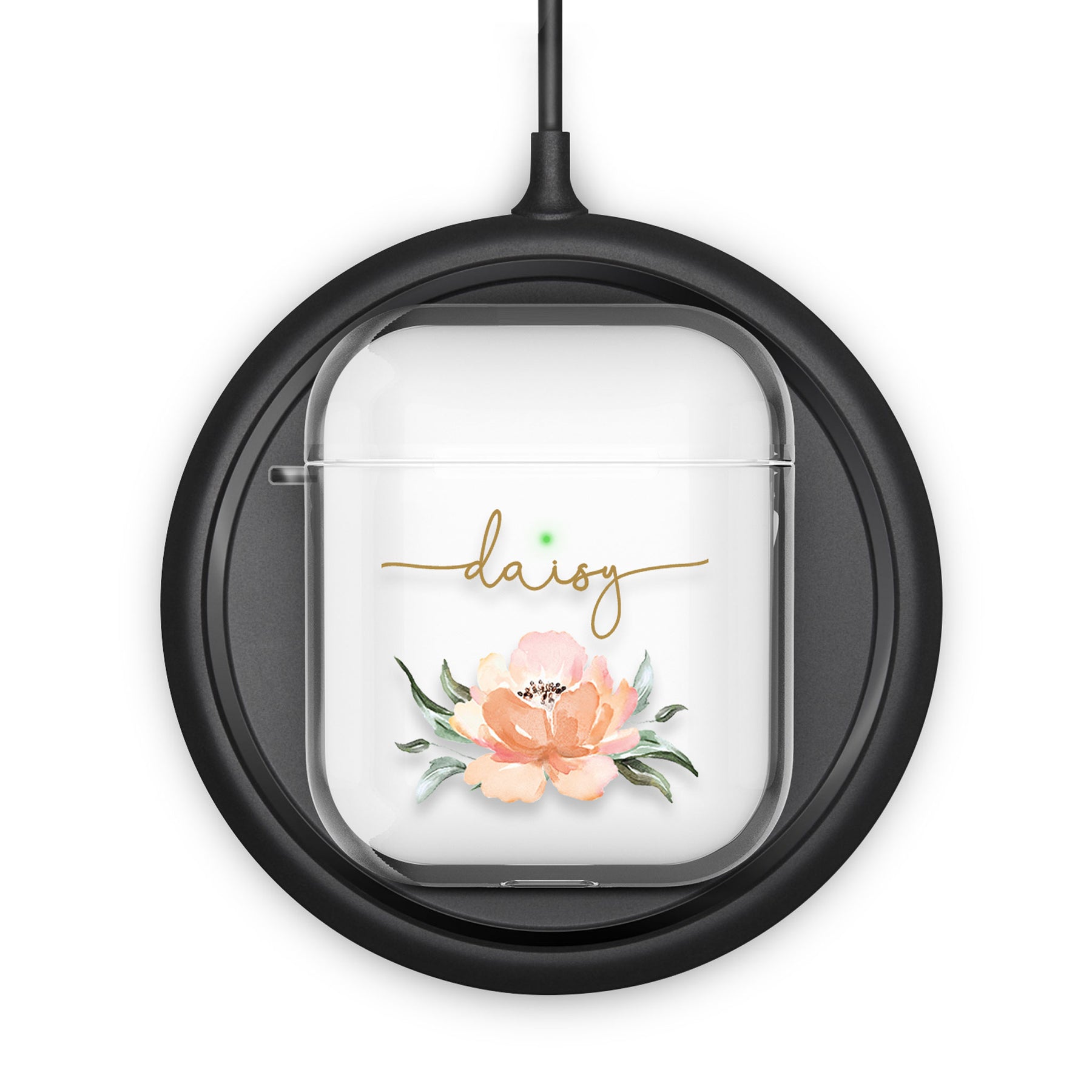 Personalised Airpods Case Rose Bloom