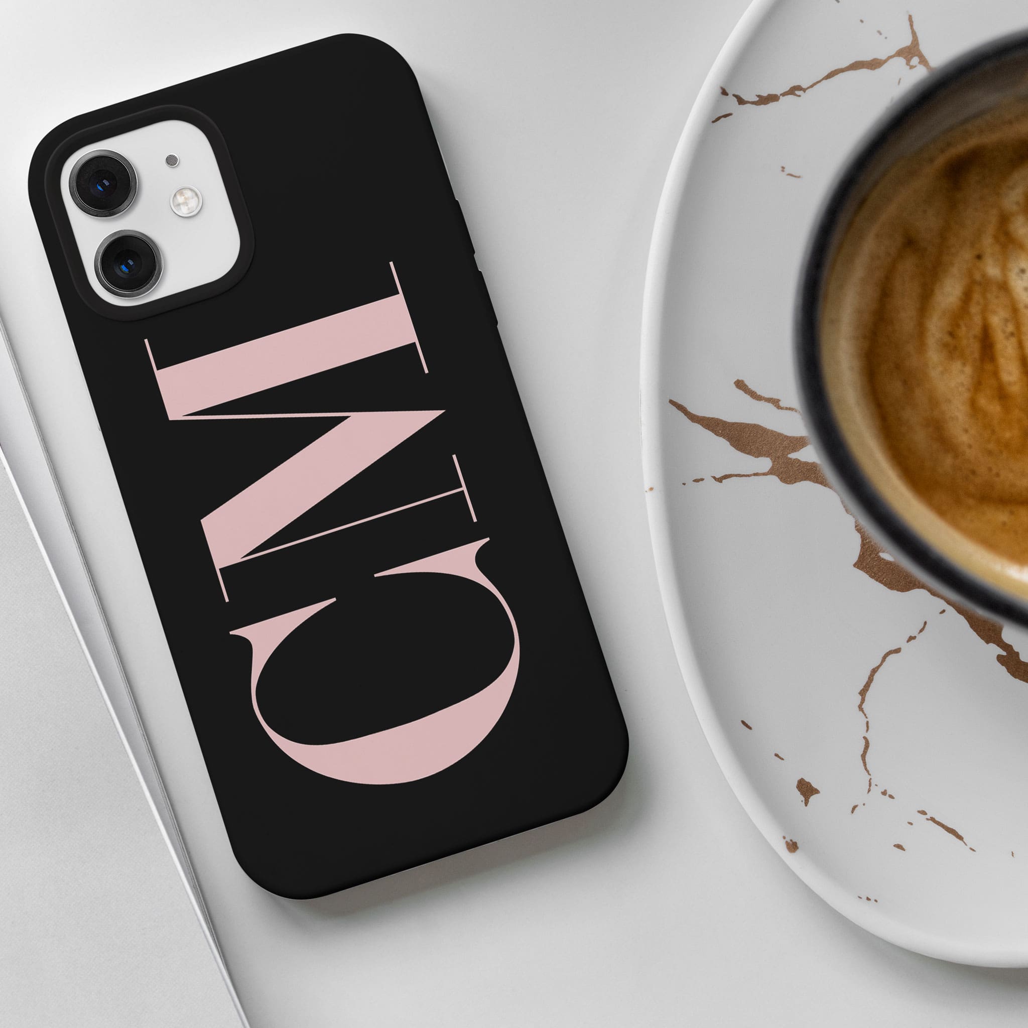 Personalised Hard Phone Case Custom Name Black