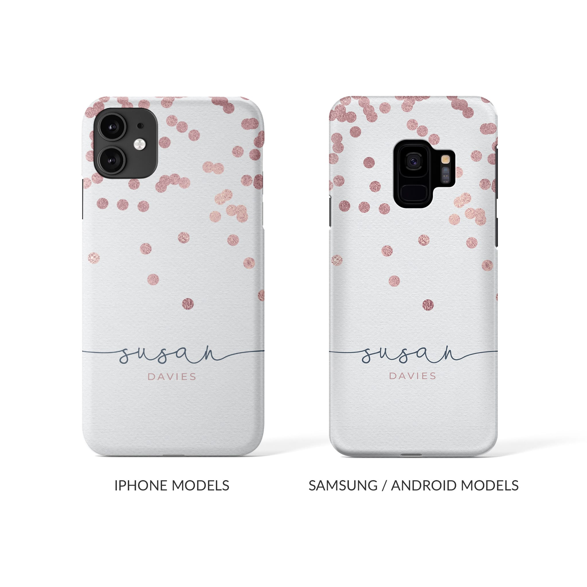 Personalised Hard Phone Case Polkadot Rain