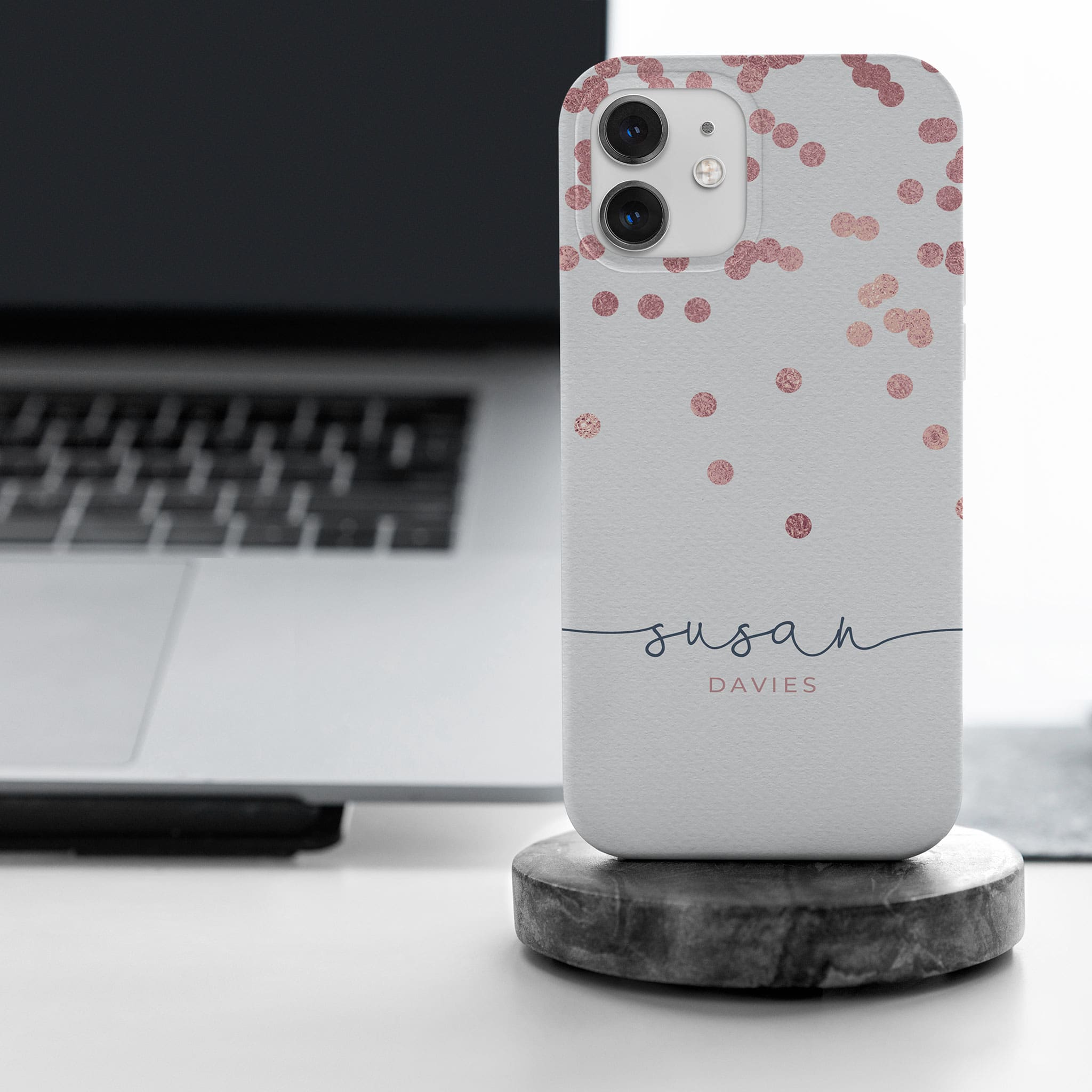 Personalised Hard Phone Case Polkadot Rain