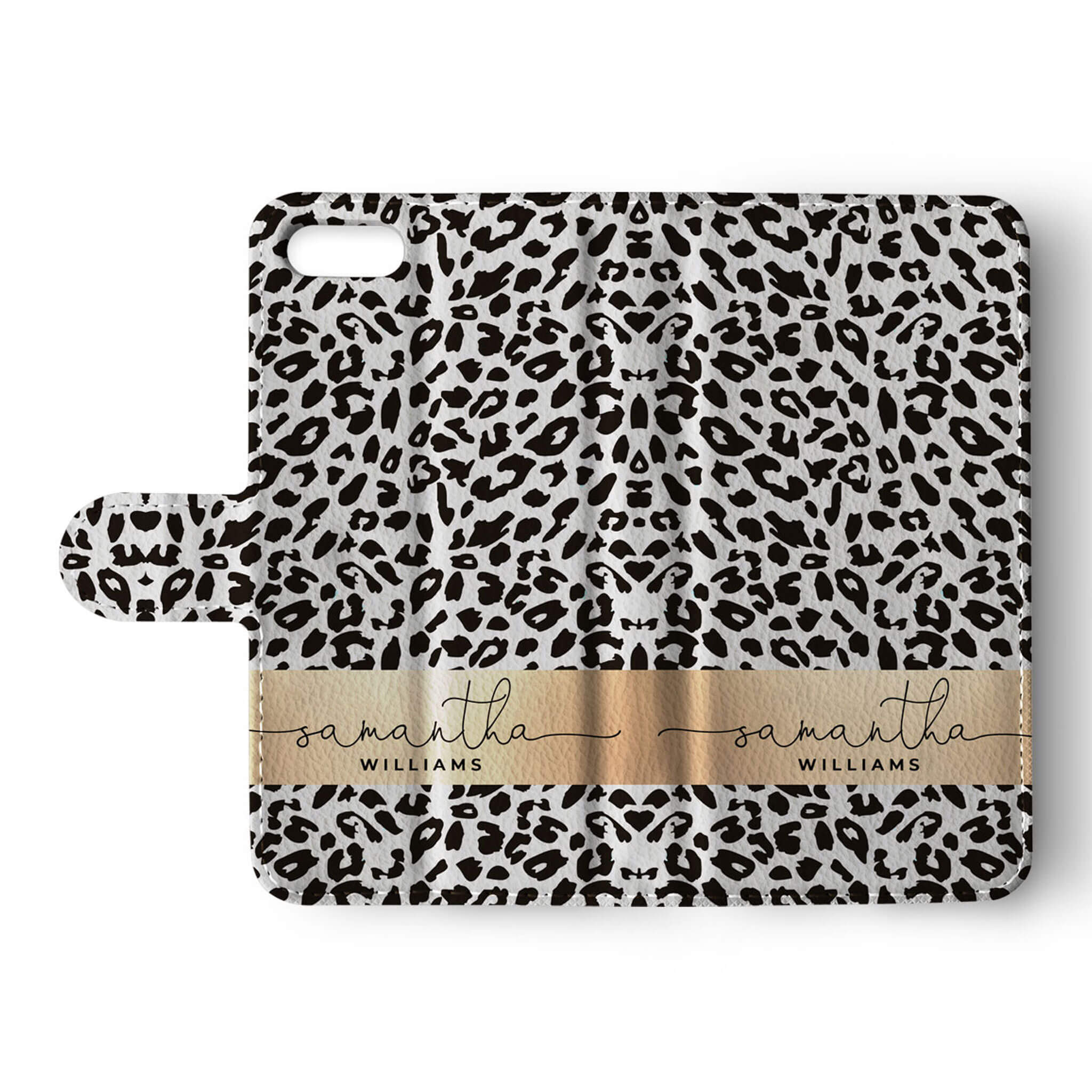 Personalised Wallet Flip Case Animal Print