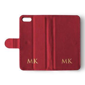 Personalised Wallet Flip Case Custom Name Red